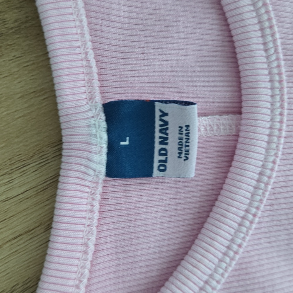 Old Navy Light Pink Ribbed Dress Stretch Large - Picture 3 of 4